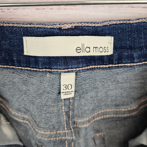 Ella Moss Ankle Jeans Size 30 Floral Embroidered Frayed Hem Boho Hippie Festival - Picture 8 of 15